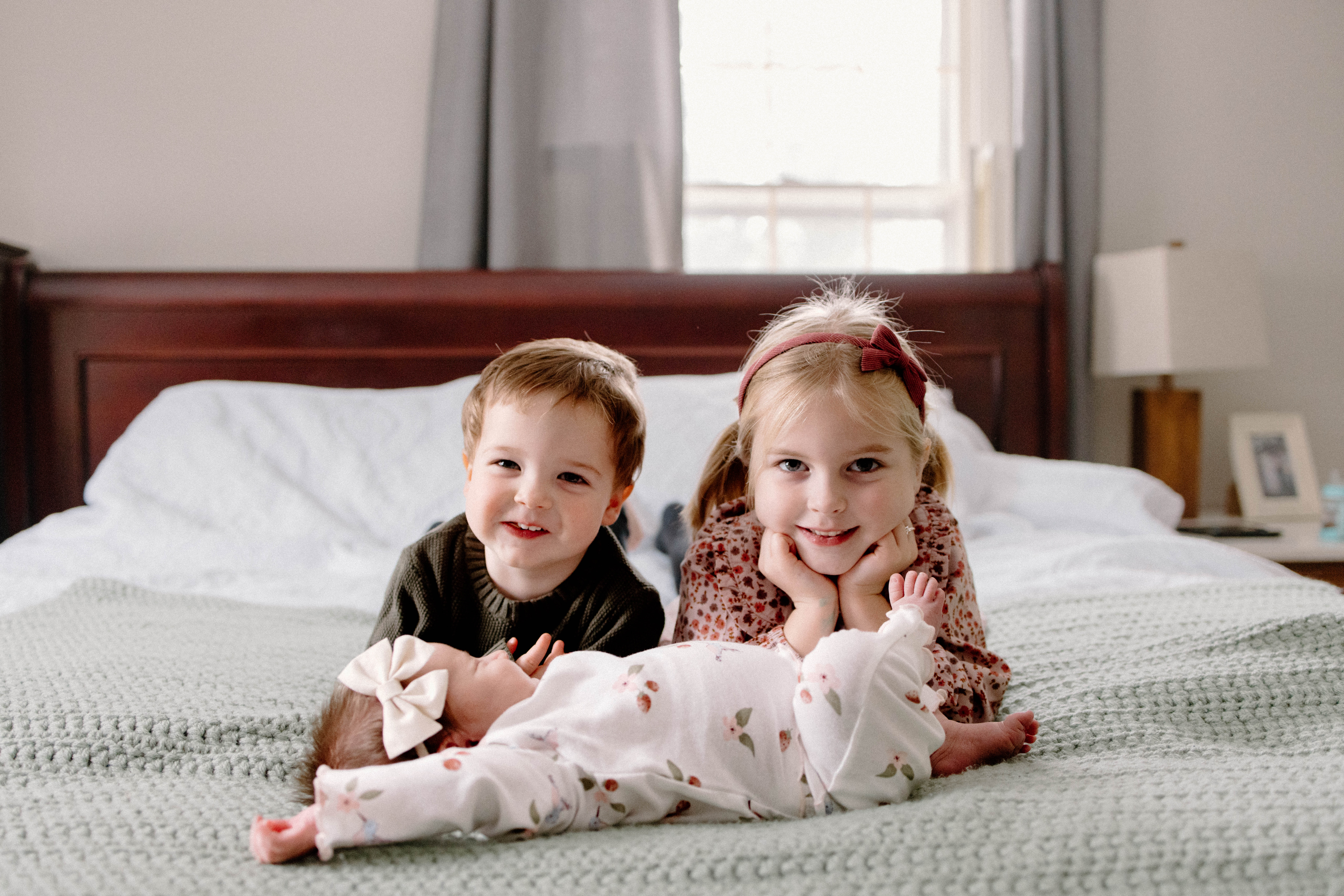 Newborn session with older siblings